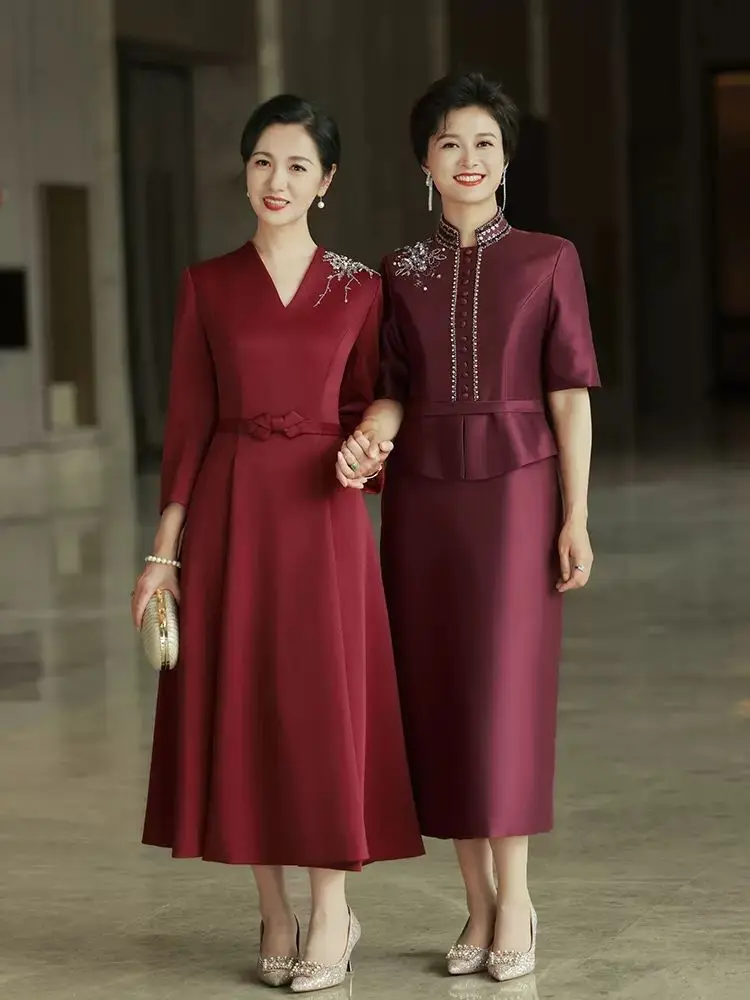 Традиционное китайское шелковое платье Yourqipao средней длины с вышивкой свадебные