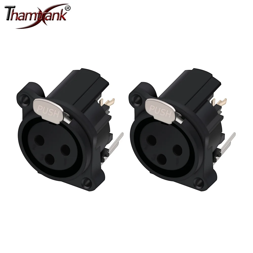 

4 шт. XLR разъем 3pin XLR штекер-гнездо черный пластиковый панельный монтаж аудио разъем штекер динамика с кнопкой