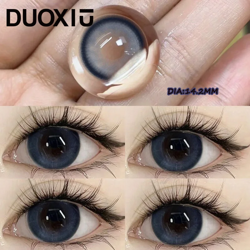 

DuoXiu 1 Pair New Eyes Natural colored eye lenses with Myopia Diopter 1 Year Eyes Colored Lens Makeup Beauty Pupil Free Shipping