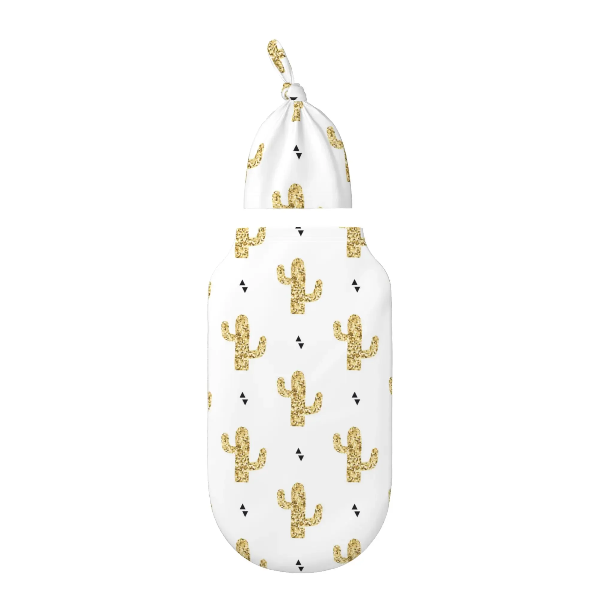 

Golden Cactuses Baby Swaddle Blanket with Hat Set Baby Girl Boy Easy Adjustable Infant Sleep Sack Wrap Babies