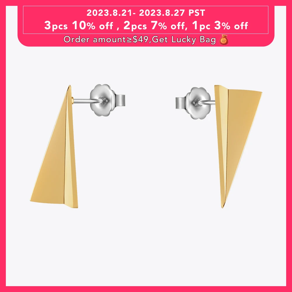 

ENFASHION Piercing Triangle Stud Earrings For Women Christmas Stainless Steel Earings 2022 Pendientes Fashion Jewelry E221459