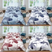 home textiles luxury 3d carp print duvet cover set 23 pcs pillowcase kid bedding set aueuukus queen and king size