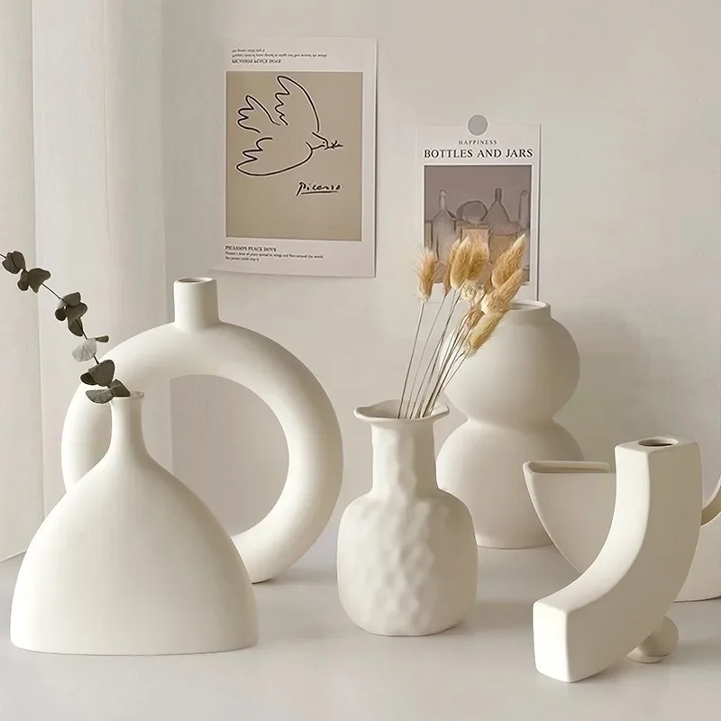 

Nordic Simple Plain Embryonic Ceramic Vase Decoration Living Room Tabletop Decoration