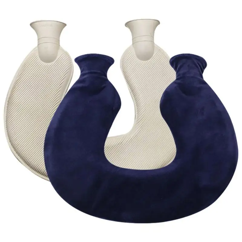 

Hot Water Bottles Winter Neck Hand Warmer Bag U-Shaped Rubber Hot Water Bag Water-Filled Warm Water Bottle For Cold Weather