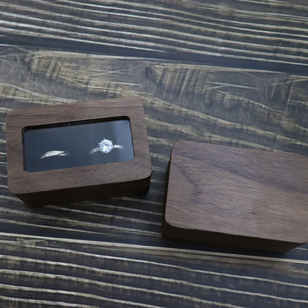 

Кольца в коробке, Деревянные ювелирные изделия, Свадебное предложение, обручальное кольцо, прямоугольная полка, фотография товара