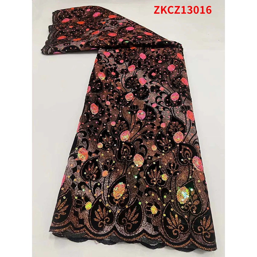 Удобная африканская сетчатая кружевная ткань с блестками 5 ярдов большая акция