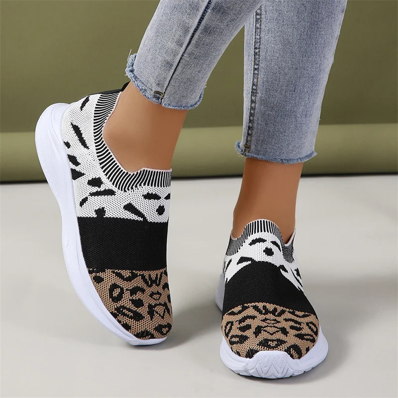 

Hot Sale Vulcanized Shoes Women Mesh Breathable Platform Sneakers Ladies Flats Soft Casual Walking Sock Shoes Female Plus Size