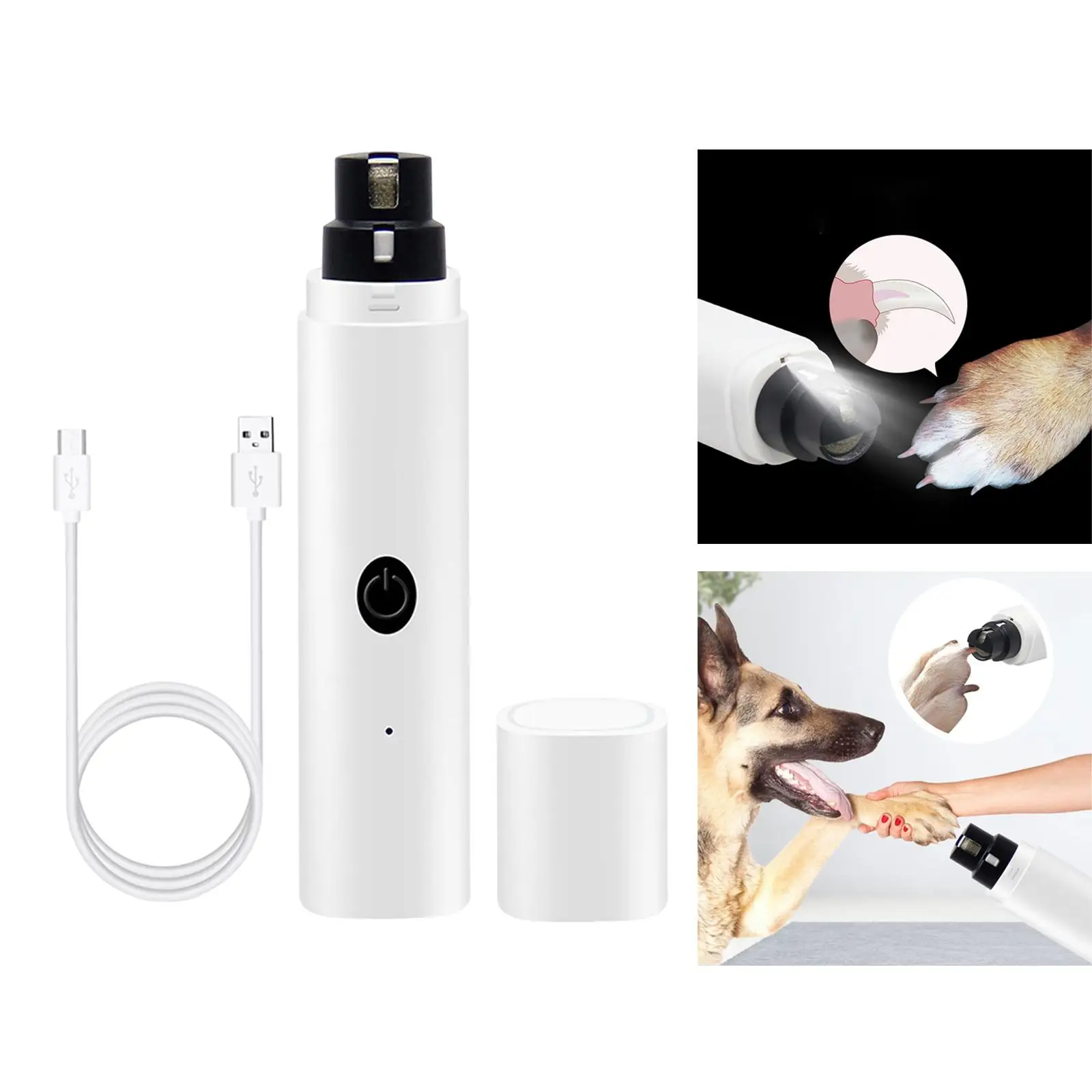 

Pet Nail File USB Charging Portable Paw Nail Polisher Low Noise Paws Grooming