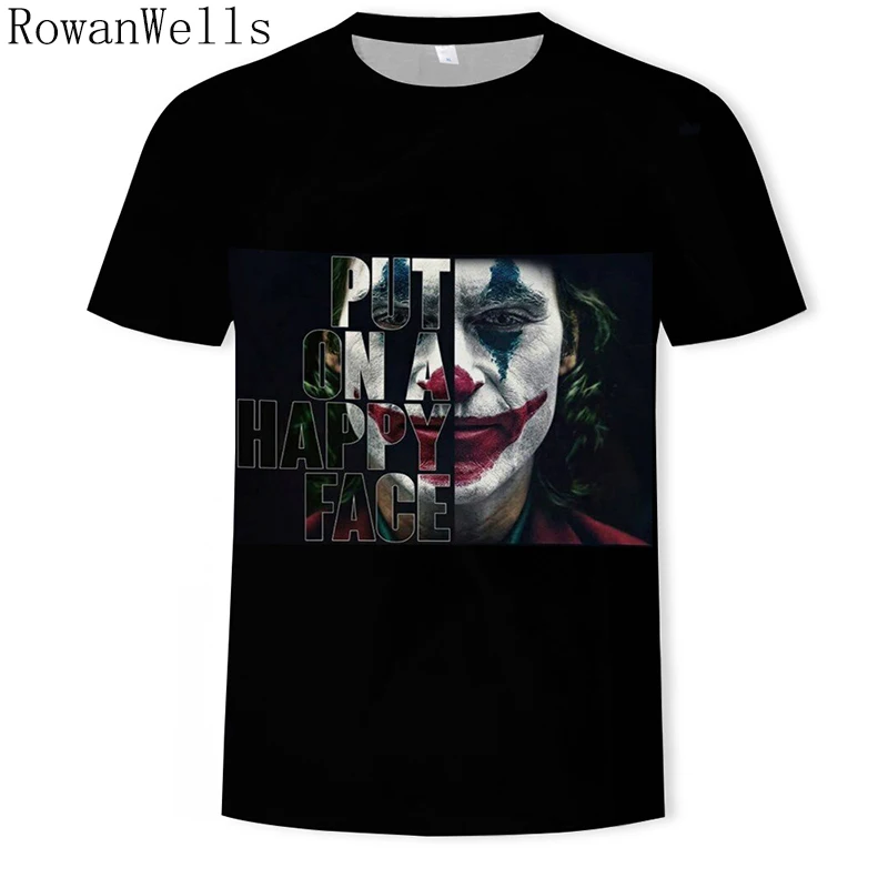 

2021 New White Casual Homme Cool Antihero Hip Hop 3D Tshirt Streetwear Joker Joaquin Phoenix Harajuku Funny T Shirt Men
