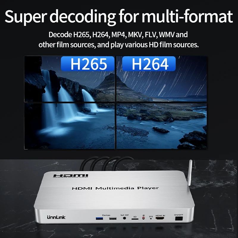 Unnlink 4K HDMI видео сплиттер 1 в 10 выход HD TV анализатор потока поддержка USB жестких