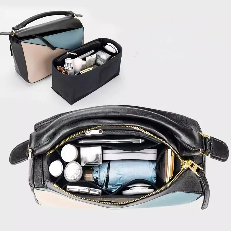 

For Loewe/Puzzle Felt Cloth Insert Bag Organizer Makeup Handbag Organizer Travel Inner Portable Cosmetic Bags