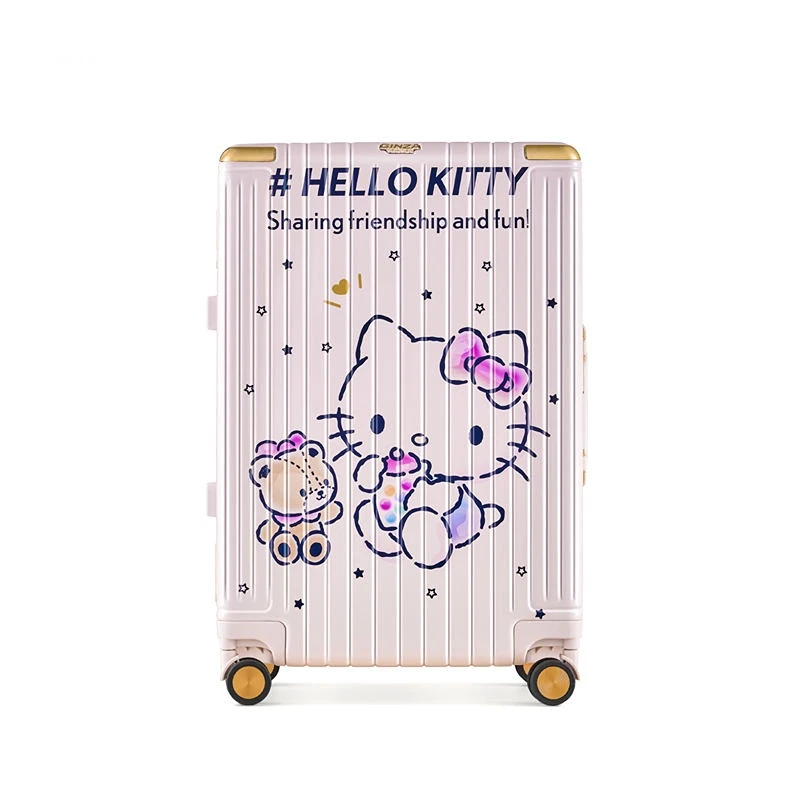 Hellokitty Suitcase Female Trolley Case Acrylic Powder Boarding Luggage Lightweight Convenient Sanrio Large Capacity Cartoon