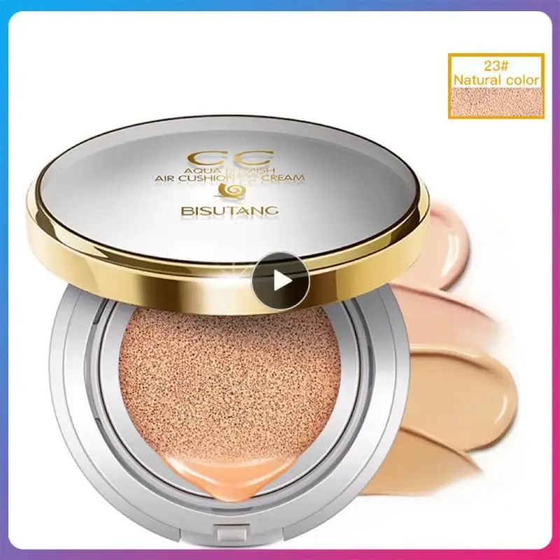 

Snail Serum Air Cushion CC Cream Moisturizing Light Concealer BB Cream Coverage Nourishing Skin Brighten Natural Lasting Makeup