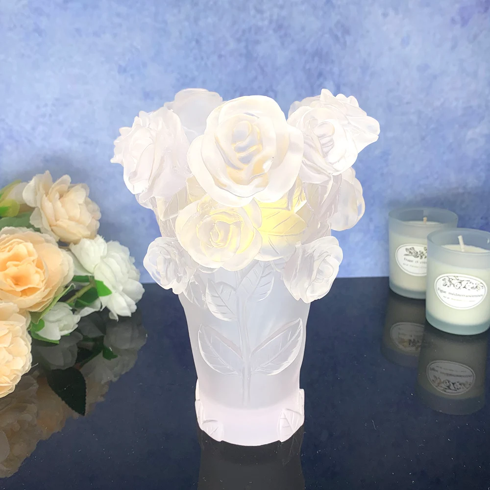

Big Crystal Rose Incense Burner Creative Arabic Incense Stick Holder for Living Room Teahouse Ornaments Home Censer Decoratio