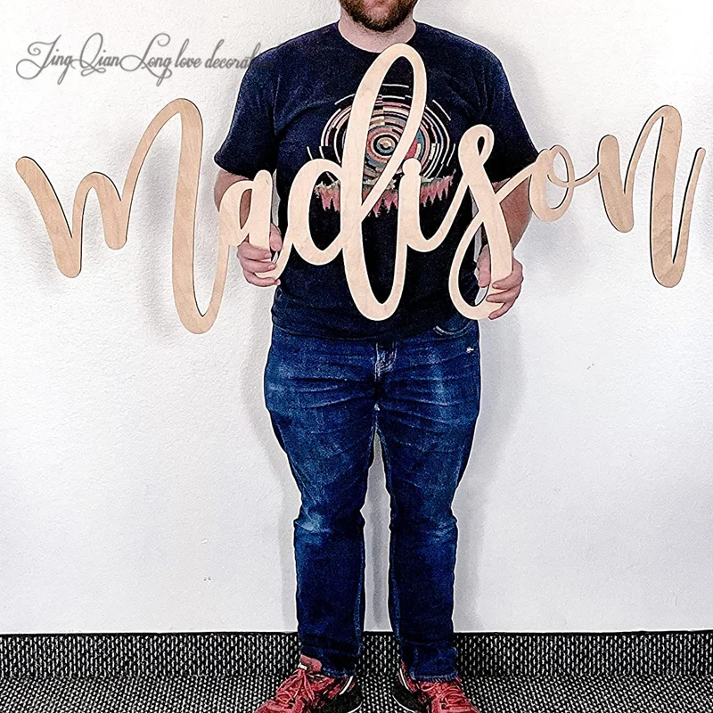 

Wooden Name Sign, Nursery Name Sign for Girls, Baby Name Sign, big Size, Family Name Sign, Custom Wood Name Sign, Laser Cut Name
