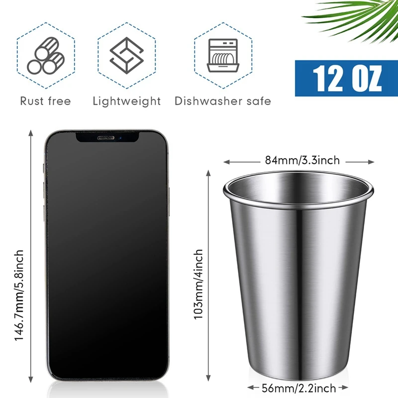 16 упаковок прочные стаканы из нержавеющей стали легкие небьющиеся для кемпинга