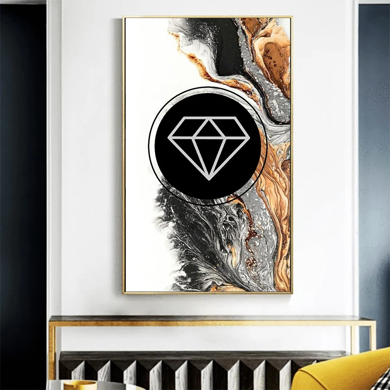 Абстрактная черно-золотая картина на холсте. Современные роскошные постеры и печати на стену. Нордические изображения для декора интерьера гостиной.