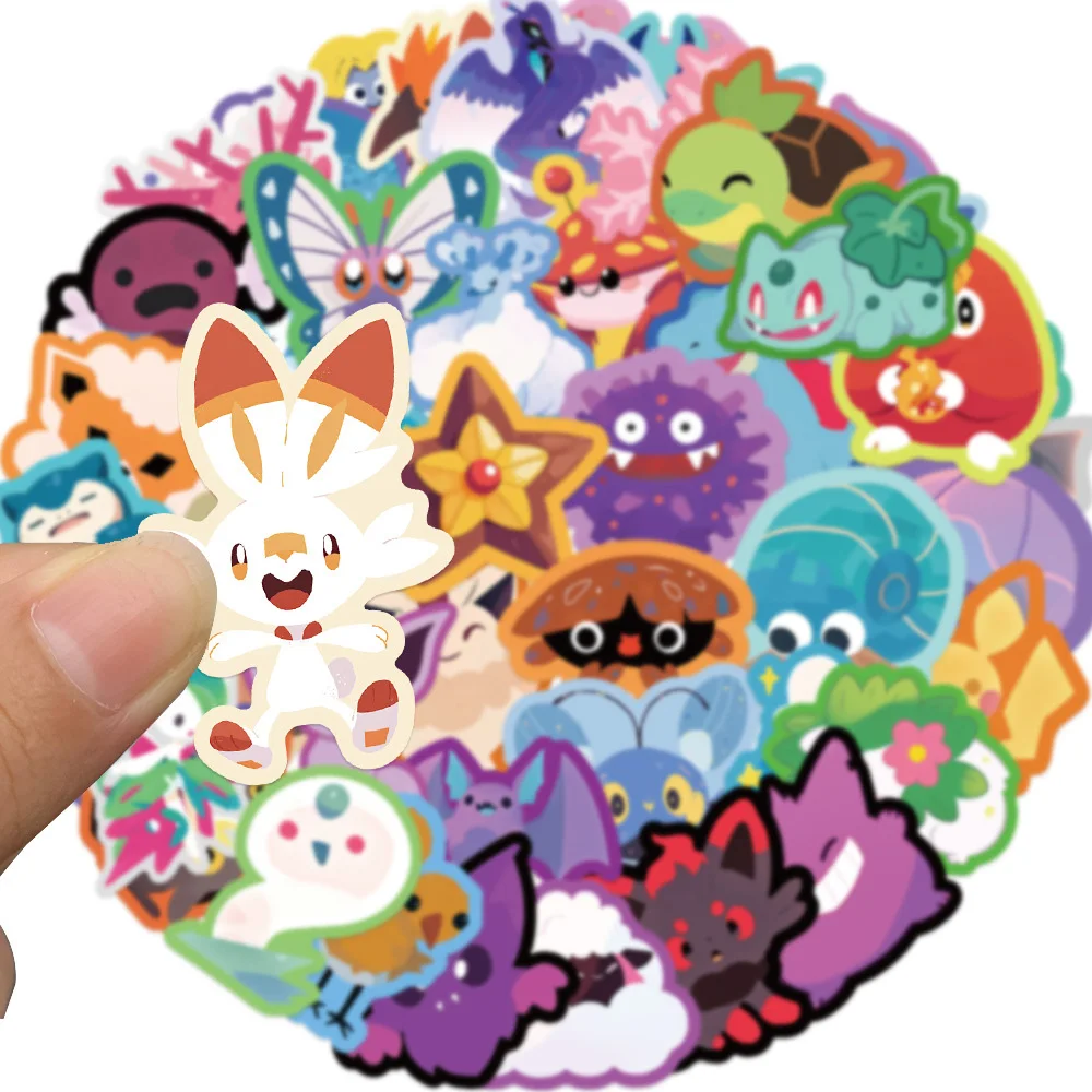 10/30/50 шт. Милый Пикачу Генгар Покемон Наклейки Каваи Аниме Граффити Стикер