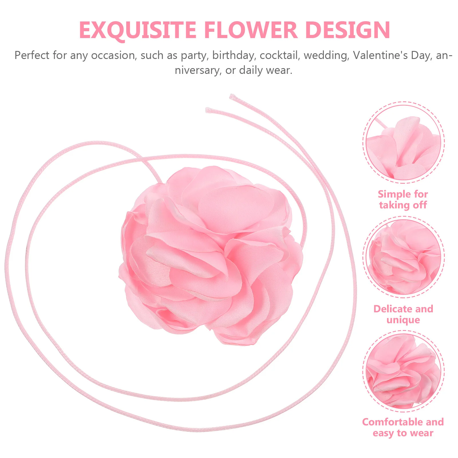 Floral Belt Choker Necklaces Woman Flower Fashionable Chokers Girls Waist Chain Cloth Miss