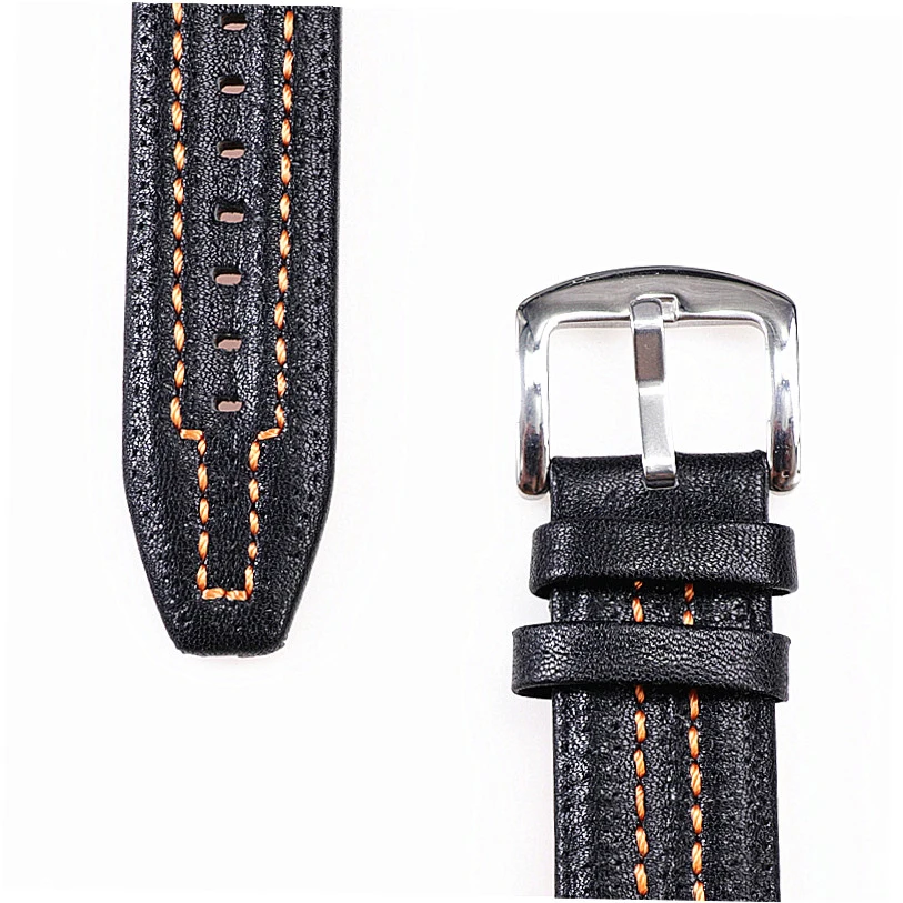 SNL029P2 SNL021P Genuine Leather Watch Band For Seiko SNA595P2 SNL017P1 Leather Strap 27*15mm Black  Bracelet  Men Accessories