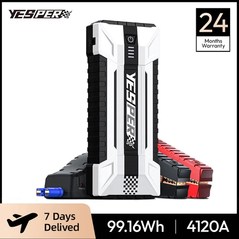 YESPER пусковое устройство для автомобиля, 26800mAh пауэр банк повер, банк для автомобиля, 4120A Пиковый ток Подходящий ВСЕ бензиновые и дизельные двигатели объемом до 10,0 л пусковое для автомобиля