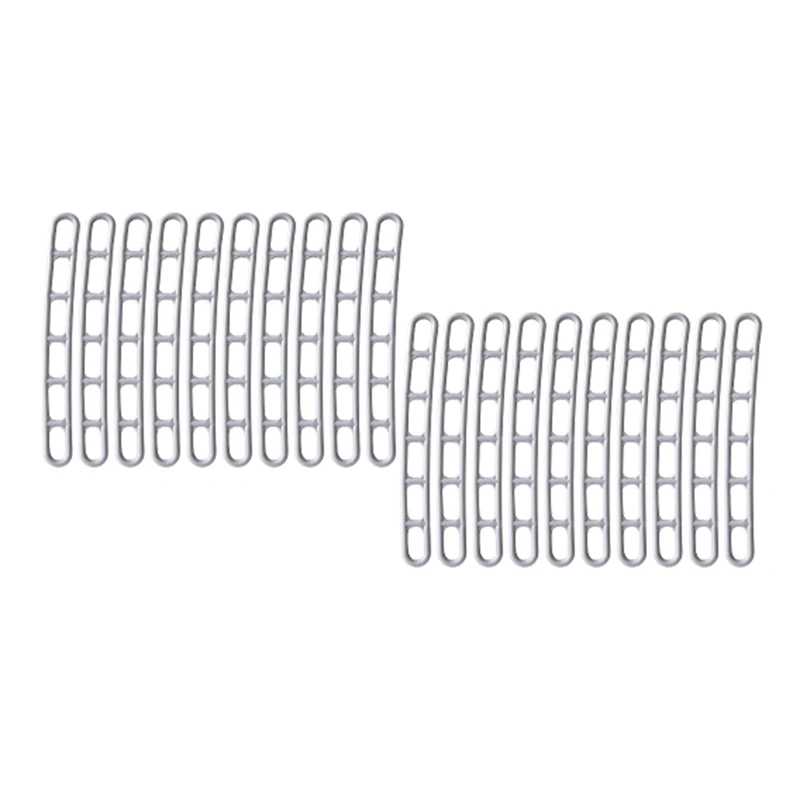 

20Pcs Gray Awning Ladder Band Flexible 6 Compartment Canopy Camping Fixing Tensioning For Tent Plastic Outdoor