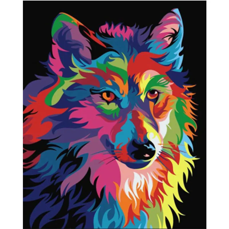 Алмазная живопись животные волк красочная 5d мозаика сделай сам полностью