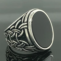 man handmade onyx stone ring silver black onyx stone ring ottoman style ring 925k sterling silver ring