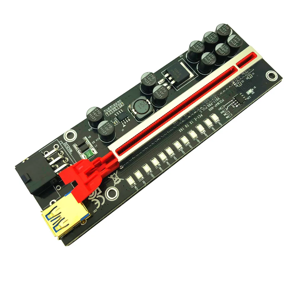 6 шт. Райзер V011 Pro Plus PCIE для видеокарты PCI Express x16 SATA на 6P кабель питания USB 3 0 майнинга