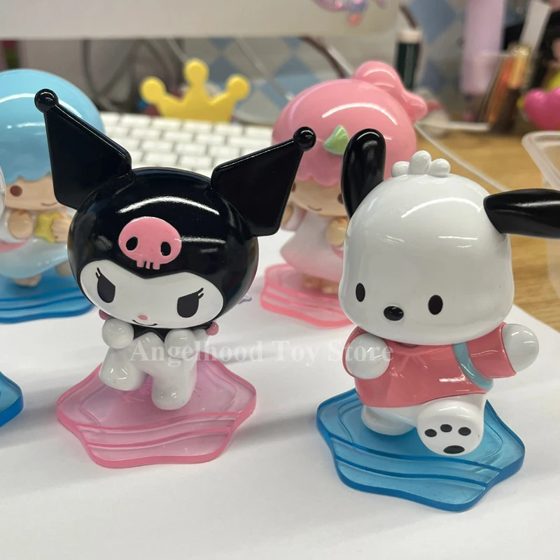 

Sanrio Anime Figure Cinnamoroll Pompom Purin Mymelody Kuromi Hellokitty Backward Friend 3.0 Action Figurines Model Doll Kids Toy