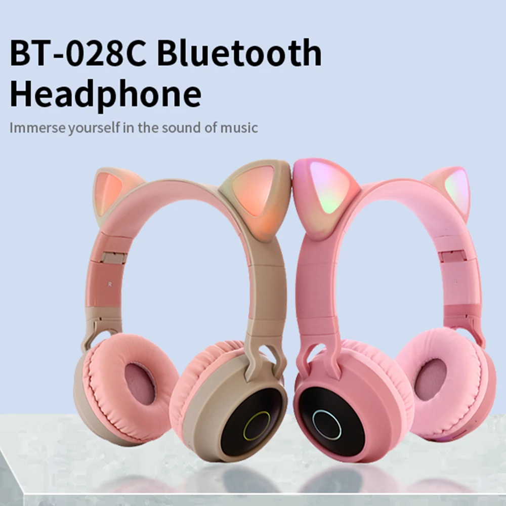 

Bluetooth-наушники складные с кошачьими ушками, Hi-Fi