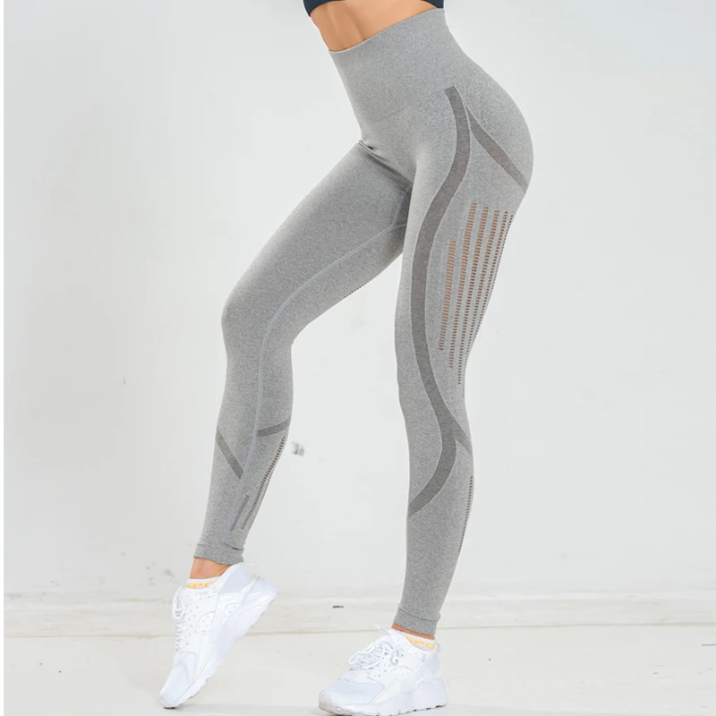 Women Leggings Slim Elasticity Leggings Fitness cuttin leggins Woman Pants Leggings Strength  motion Splicing Hip lifting ne