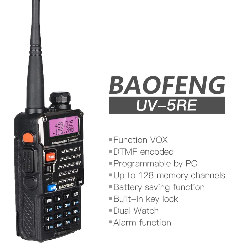 Baofeng UV-5R Updated UV-5RE Professional Walkie Talkie Long Range for Trucker VHF UHF Dual Band Two Way Ham Radio Transceiver