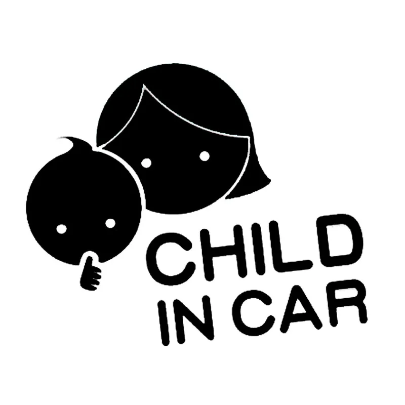 

Black/Silver CHILD IN CAR Car Styling Safety Sign Decal Mother and Baby Decorative Car Sticker 12.8*10.6CM