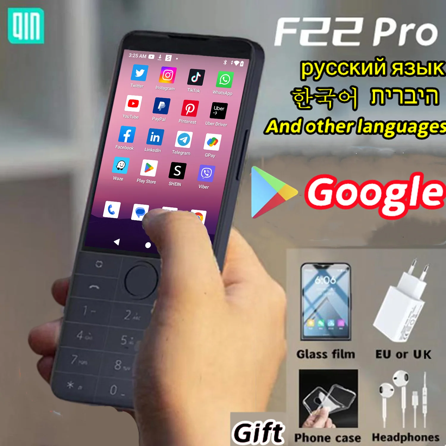 New Qin F22 Pro Smart Touch ScreenPhone Wifi 5G+3.5 Inch 4GB