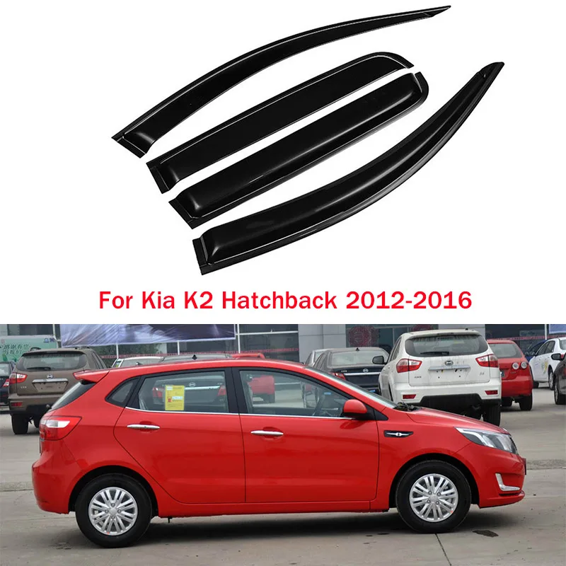 

Window Visor Wind Shields Sun Rain Deflector Guards Car Side Window Deflector For Kia K2 Hatchback 2012 2013 2014 2015 2016