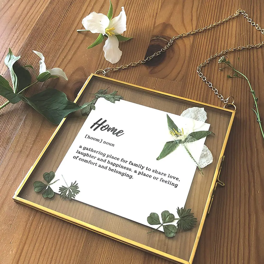 2 шт. стеклянная рамка для прессованных цветов листьев и произведений