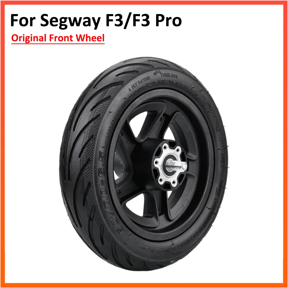 Фото Оригинальное переднее колесо для электрического скутера Segway F3, 10 дюймов, 60/75-6,5, самовосстанавливающаяся шина с ступицей, аксессуары в сборе, детали №1