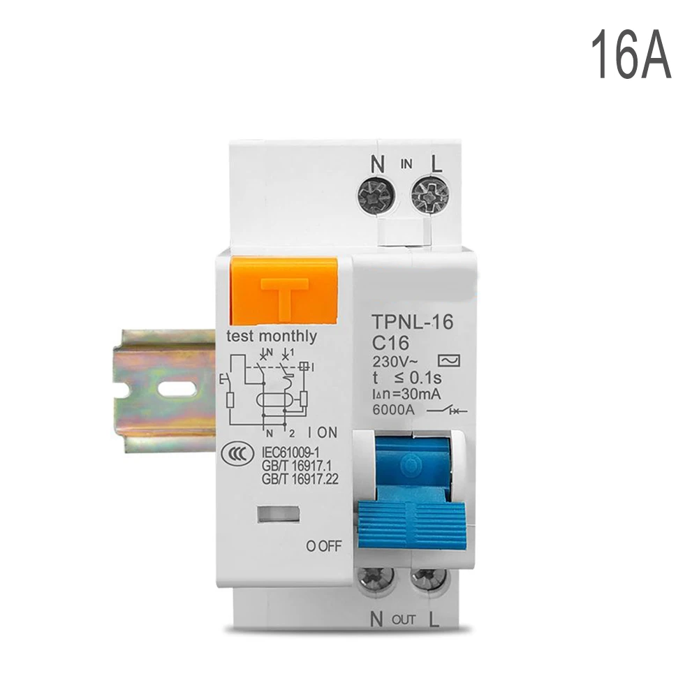

Leakage Circuit Breaker With Voltage Protection RCBO TPNL DPNL 230V 1P+N Short Current Leakage Protection RCBO MCB
