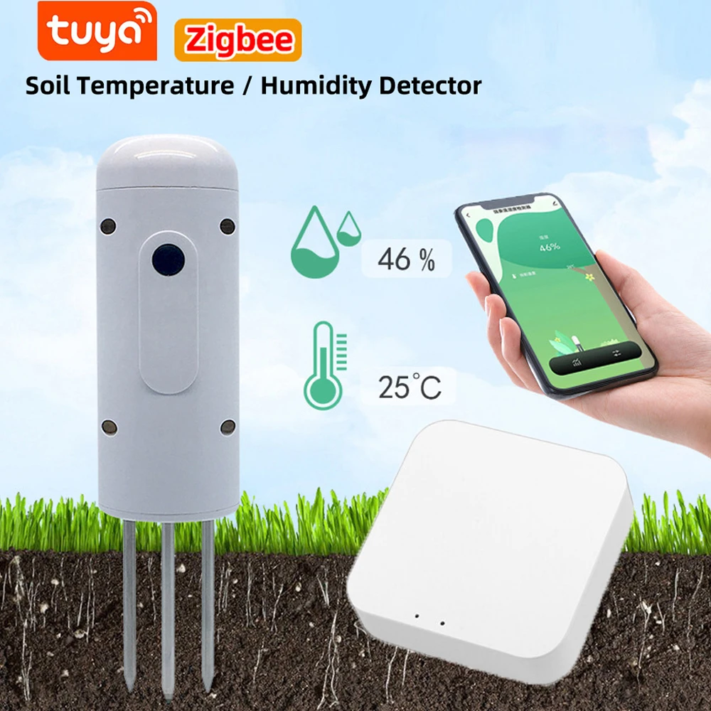 

Moisture Soil Zigbee Meter Waterproof Detector Tester Temperature Planting Humidity Monitor For Plant Garden Wireless Tuya