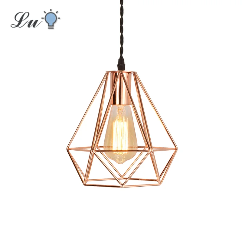 

LED Pendant Light Vintage Loft Industrial Style Hanging Lamp Metal Rose Gold Lights Fixture For Kitchen Restaurant Lighting