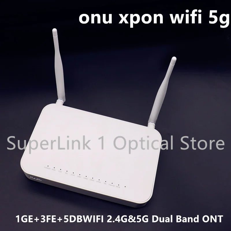 2/5 шт., новые модели onu xpon com, Wi-Fi, модель 1GE, 3FE, 5 дБ, Wi-Fi, 2,4 ГГц и фото, два диапазона, оптическое волокно, ONT, версия epon, gpon, XPon, ONT
