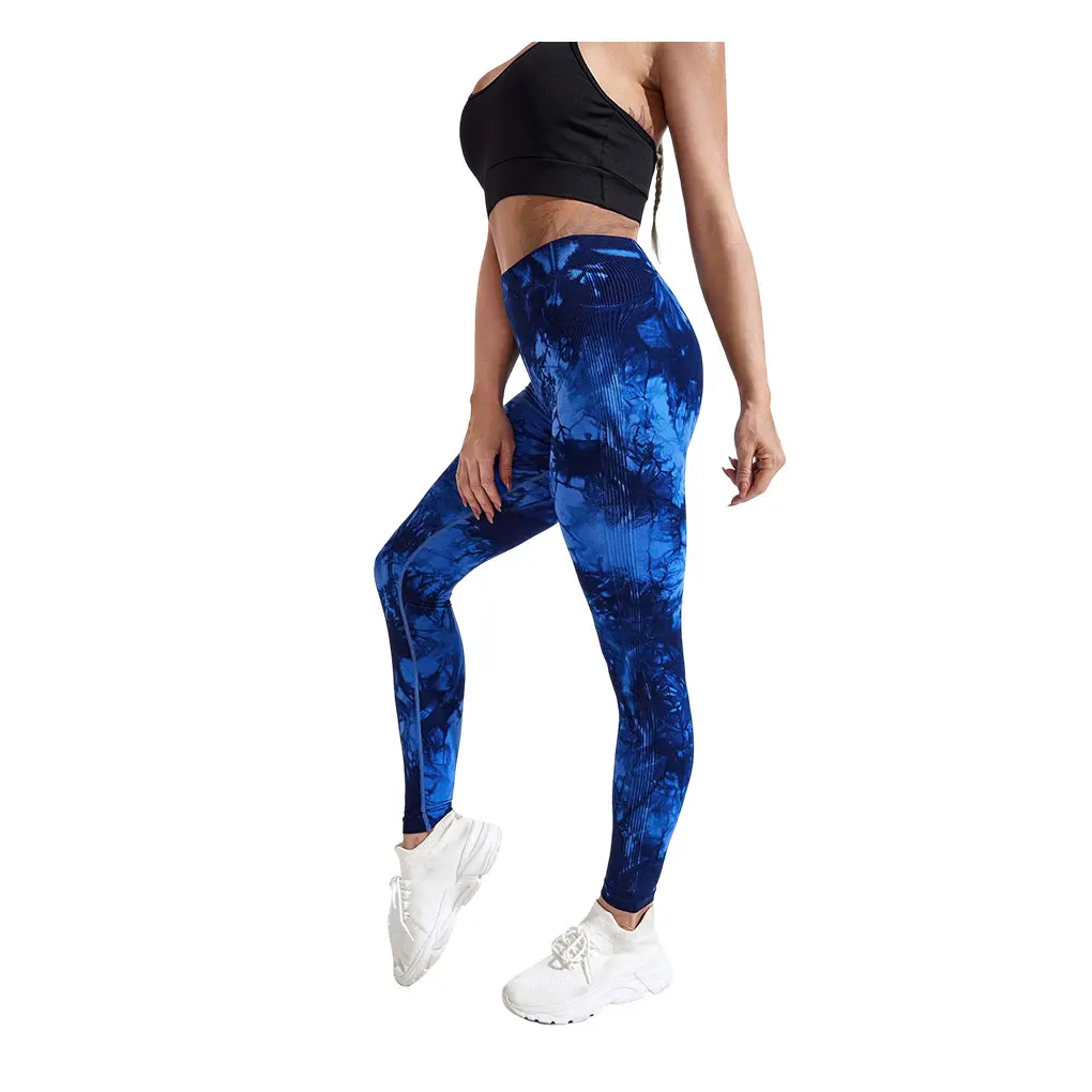 

Women Butt Leggings Tie Dye Seamless Long Pants Push Up Hip Lift High Waist Sweatpants Tights for Running Yoga