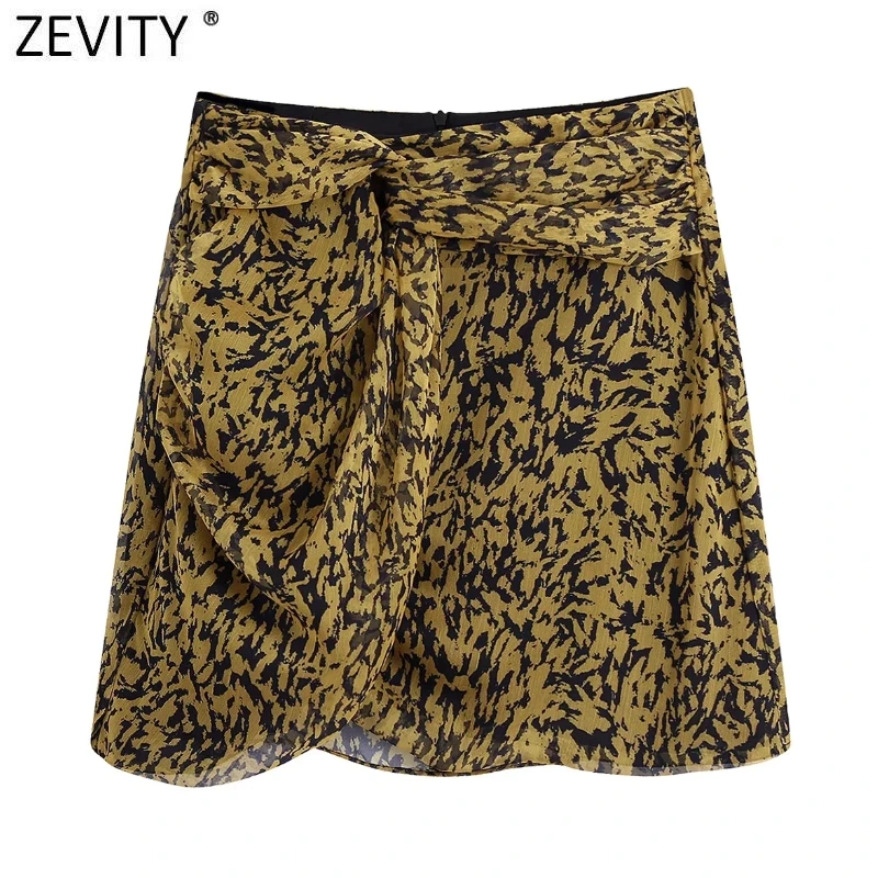 

Zevity New Women Vintage Knotted Design Leopard Print Slim A Line Skirt Faldas Mujer Lady Chic Back Zipper Party Vestidos QUN924