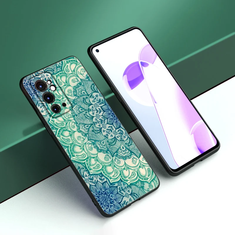 Мандала чакра Йога Черная силиконовая искусственная для OnePlus 10R 11R 12R ACE 2 3 Pro 2V 3V Nord