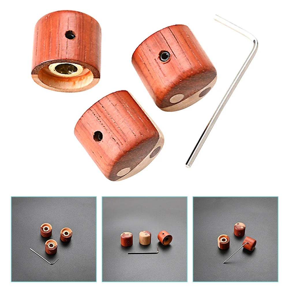 

3 Pcs Guitar Knob Electric Accessories Potentiometer Caps Replacement Embedded Bass Volume Wooden Useful Control Knobs