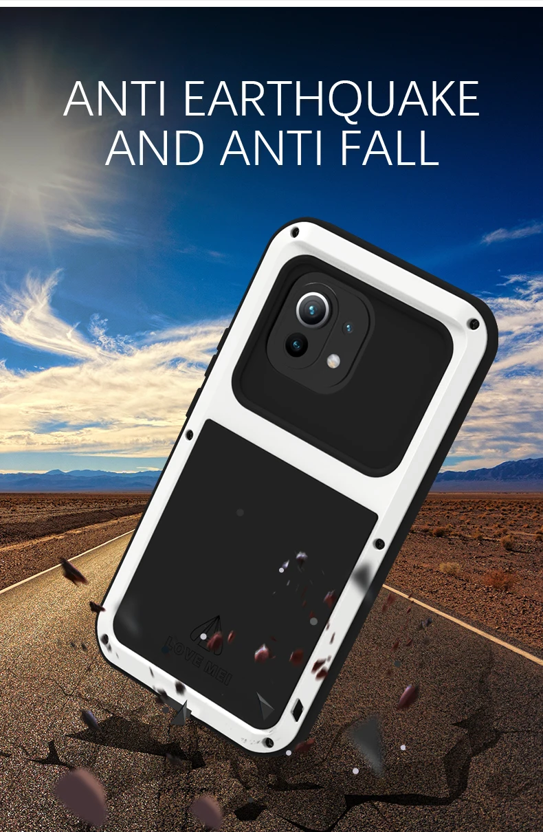 Love Mei Aluminum Metal Case For Xiaomi Mi 11 10 Pro 6 Mi11 Cover Powerful Armor Shockproof Life Waterproof Case 5g Capa Funda