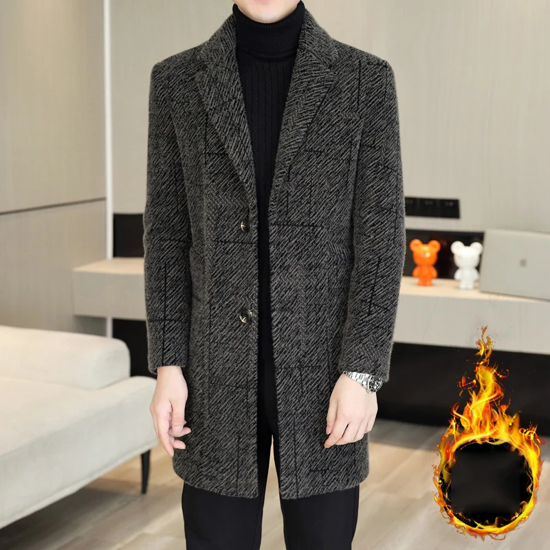 Осенняя мужская одежда пальто Мужское тренчкот шерстяное зимнее Мужская теплое