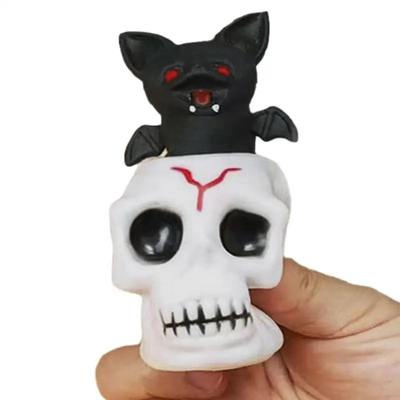 

Halloween Skull Stress Ball Halloween Decompression Balls Bat Skeleton Mochi Squishy Toy Decompression Toys For Stress Relief