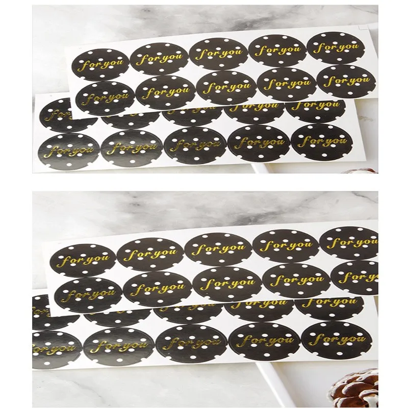 

100pcs/lot High Quality For You Round black Labels Circle PVC Scrapbooking Labels Seal Sticker DIY Self-Adhesive Gift Sticker